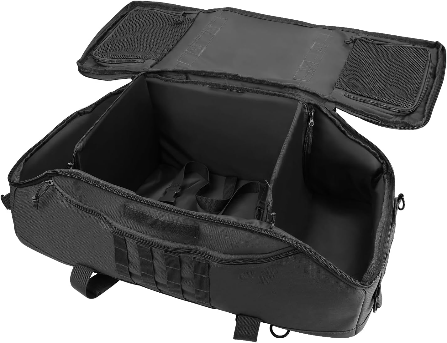 55L Large Duffle Bag, 3-in-1 Tactical Backpack MOLLE Pack for Sports, Gym, Outdoor, Black