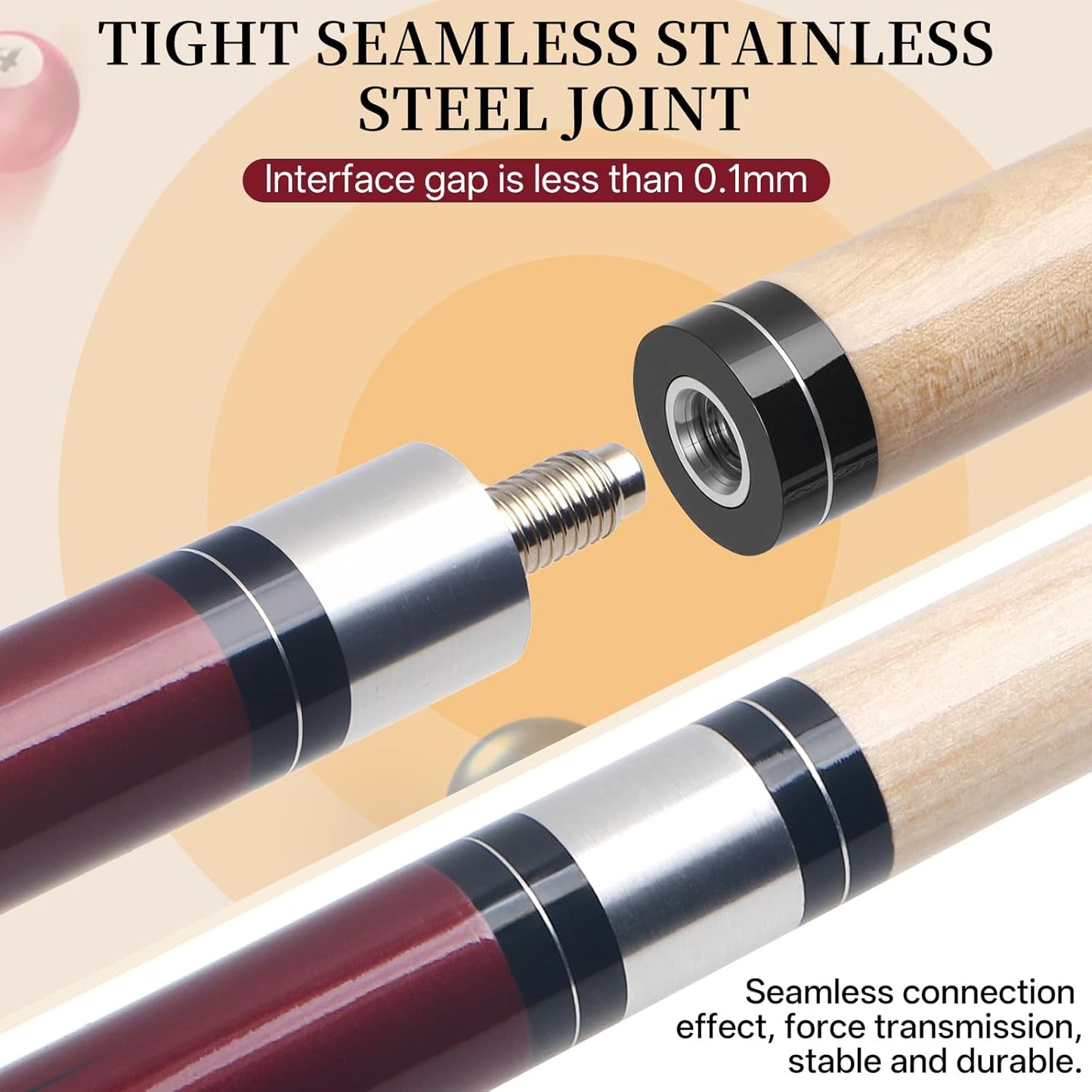 Kmise Pool Cue Stick Set - 58 Inch Pool Cues, 18~21Oz Canadian Maple Professional Billiard Cues Sticks, Pool Sticks for Adults, Multiple Colors, Pool Stick for Bar House Pool Tables Sports