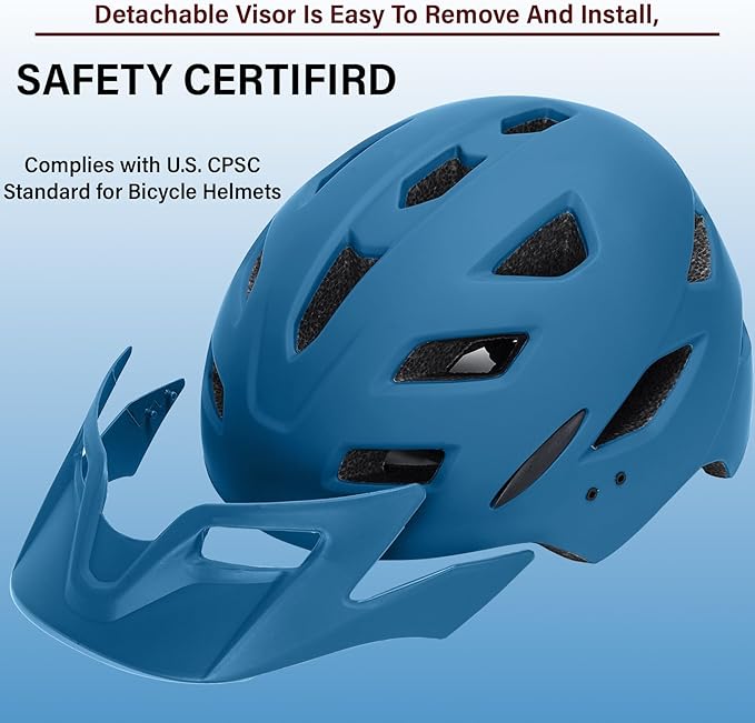 Kids Bike Helmet,Bavilk Kids Boys Girls Bike Helmets with LED Light Detachable Visor Children Youth Teen Multi-Sport for Skating Cycling Scooter Skateboard Adjustable & Lightweight 19.7"-22.4"