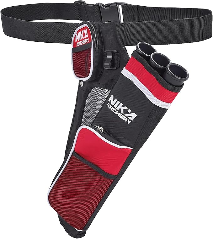 Archery Arrow Quiver Holder, 3-Tubes Hip Quiver Arrow Bag with Adjustable Belt for Youth & Adults Arrows Hunting Target Practicing