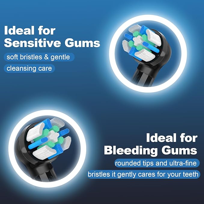 10 PCS IO Replacement Heads Compatible with Oral B IO 2/3/4/5/6/7/8/9/10/Deep Clean Series Electric Toothbrush, Brush Heads Compatible with Oral B IO for Teeth Cleaning (Black/White)