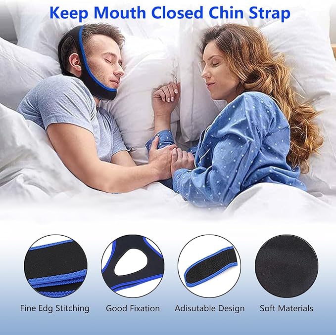 Anti Snore Chin Strap for Sleeping Stop Snoring Solution,Chin Strap for cpap Users,Cpap Chin Strap for Men and Women Breathable Snore Reducing Aids for Users to Keep Mouth Closed