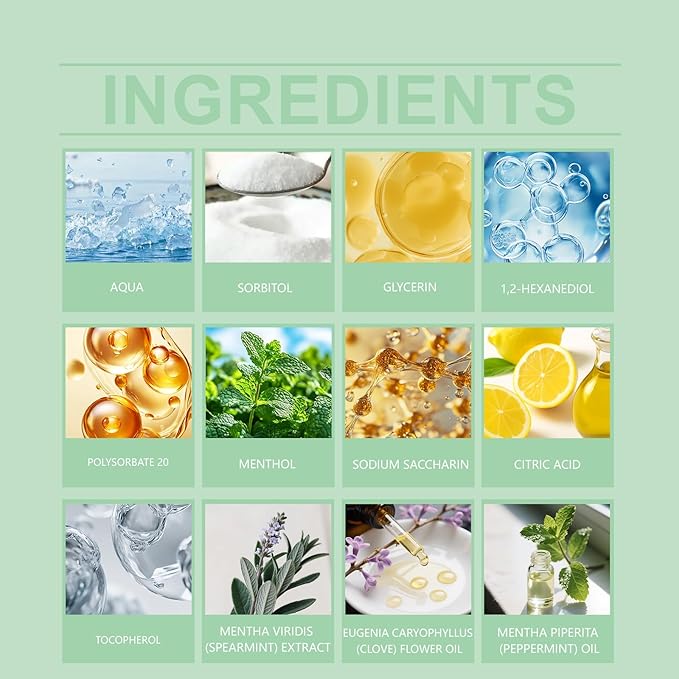 Spearmint Oil Pulling Rinse, Cold-Pressed Coconut Oil for Whitening Teeth Mouthwash, Powerful Organic Peppermint Oil Maintain Gum Health & Freshness Breath, Mint (2)