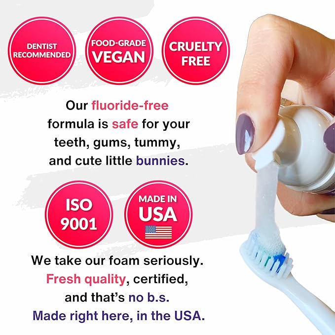 2 in 1 Aligner Cleaning and Teeth Whitening Foam, Vegan Formula Invisalign, Hawley Trays, Aligners, Retainer Cleaner Foam, Menthol Freshness Tooth Whitener Kit, Pack of 4