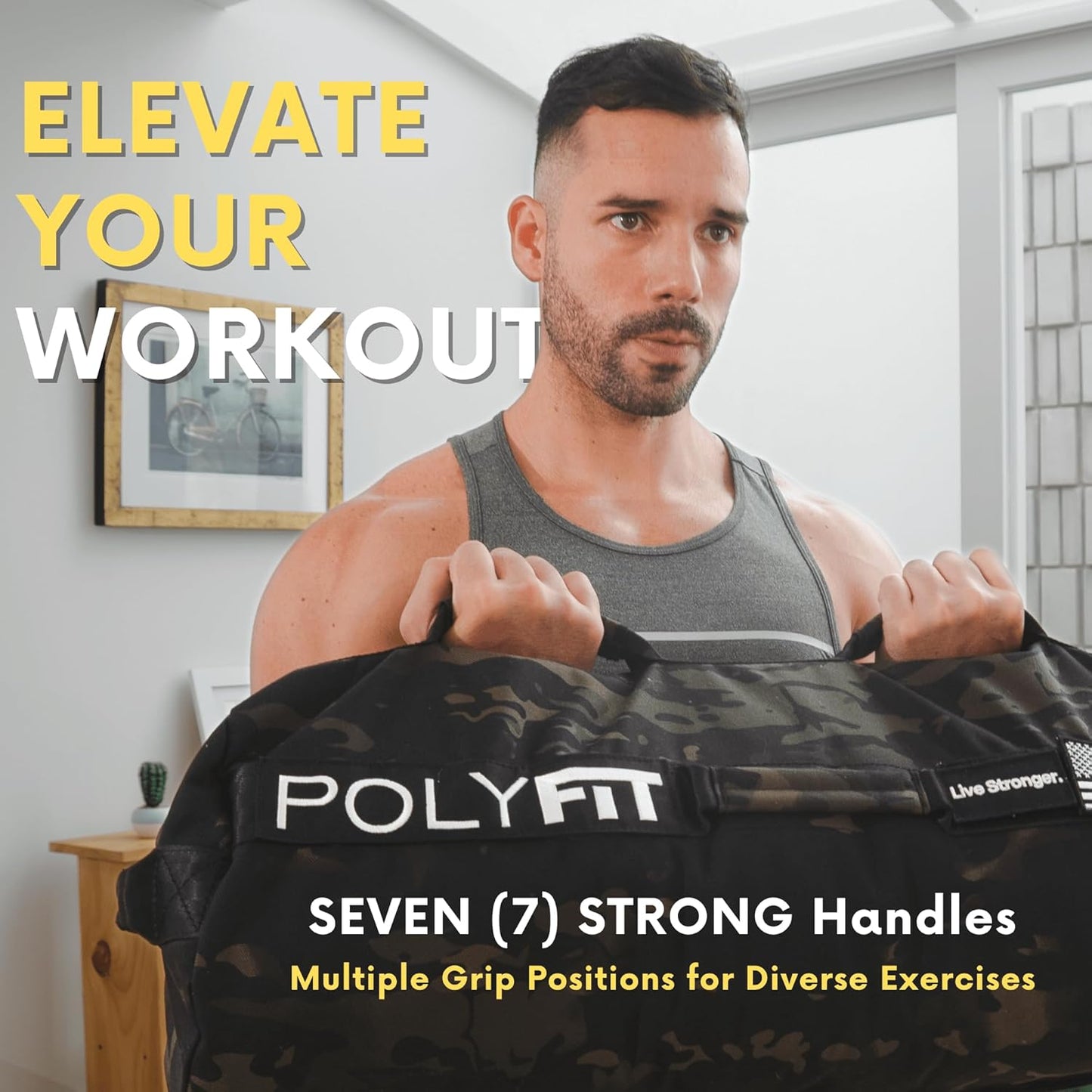 Polyfit Sandbag Pro - Workout Sandbag with Triple Closure Filler Bag and Reinforced Nylon Webbing - Sand Not Included - Multiple Colors & Sizes