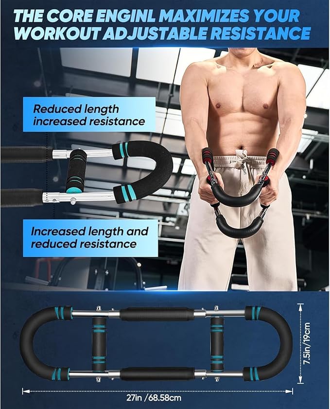 LYKAN Twister Arm Trainer, 40-100lb Adjustable Chest Workout Equipment, Arm Trainer, Twister Arm Trainer, Portable Power Twister Bar, Detachable Design Fitness Anywhere