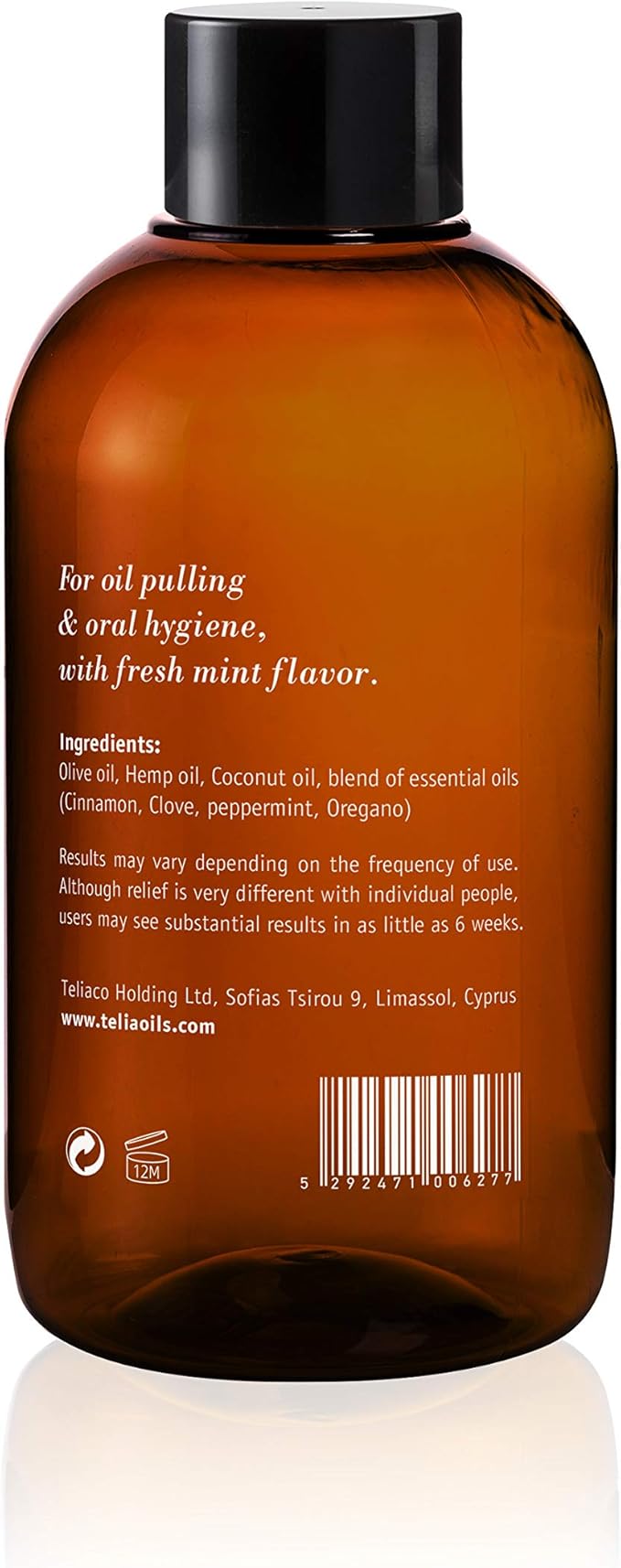 Teliaoils Coconut Pulling Oil (8.34 fl oz / 240 ml) for Mouth, Gums, Tooth – Ayurvedic Dental Mouthwash for Oral Health, Detoxification, Bad Breath – Whitens Teeth & Freshens Breath – Mint Flavor