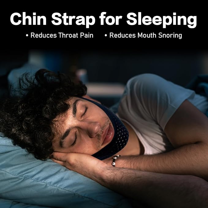2 Pack Anti Snore Chin Strap for Sleeping, Mouth Jaw Tape Snoring Stopper Sleep Devices CPAP Users Breathing Head Mouthpiece Solution Keep Closed Advancement Reducing Aids Machine Men Women