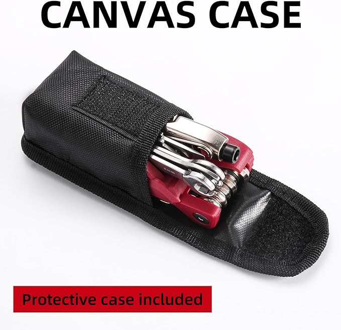 21 Bike Repair Multitool Kit with Carry Case, Portable Cycling Tool Kits (21 in 1), Bicycle Tools Kit Set with Allen Wrench, Chain Tool, Bicycle Spoke Wrench