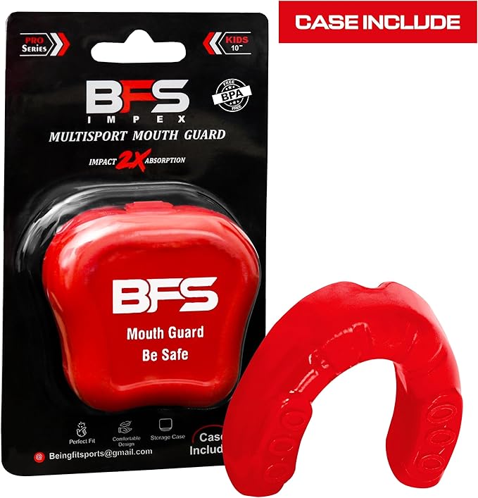 Sports Mouth Guard for Kids,Youth,Boys,Girls,Child Teen Mouthguard with Case (BPA Free) for Boxing, Martial Arts,MMA Karate,Lacrosse,Football,Soccer and All Contact Sports (RED)