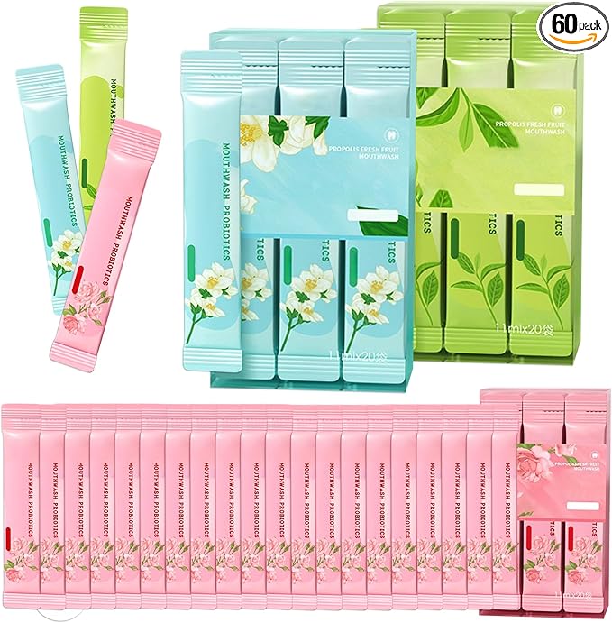 60PCS Travel Size Mouthwash,Portable Mini Mouthwash,Long-Lasting Freshness Travel Mouth Wash for Oral Care A39