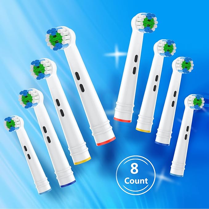 Replacement Toothbrush Heads Compatible with Oral B Electric Toothbrushes, 8 Count, Small Round Head for Pro Series, Refills for Braun Model 3756 3757 3744 3765 4729 4731