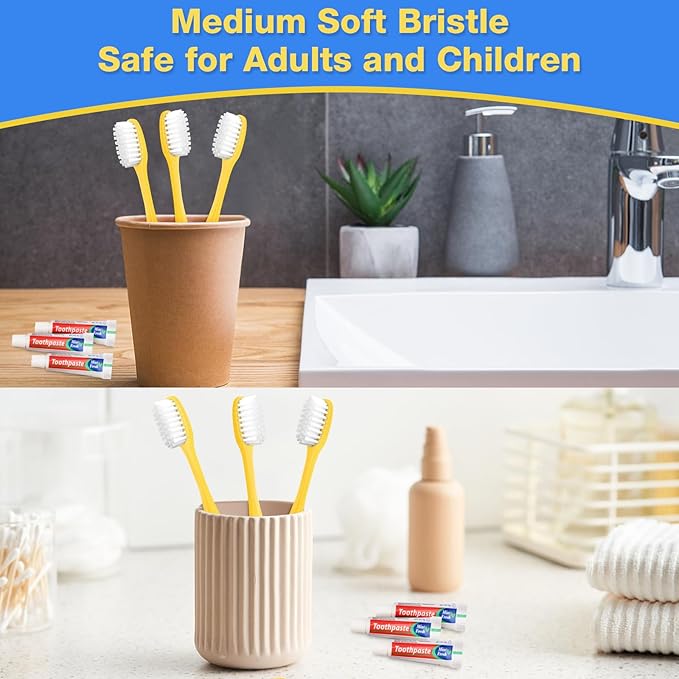 Disposable Toothbrushes with Toothpaste 200 Pack, Travel Size Toothbrush and Toothpaste Set, Bulk Tooth Brush Tooth Paste Kit, Individually Wrapped Travel Toiletries for Homeless, Hotel