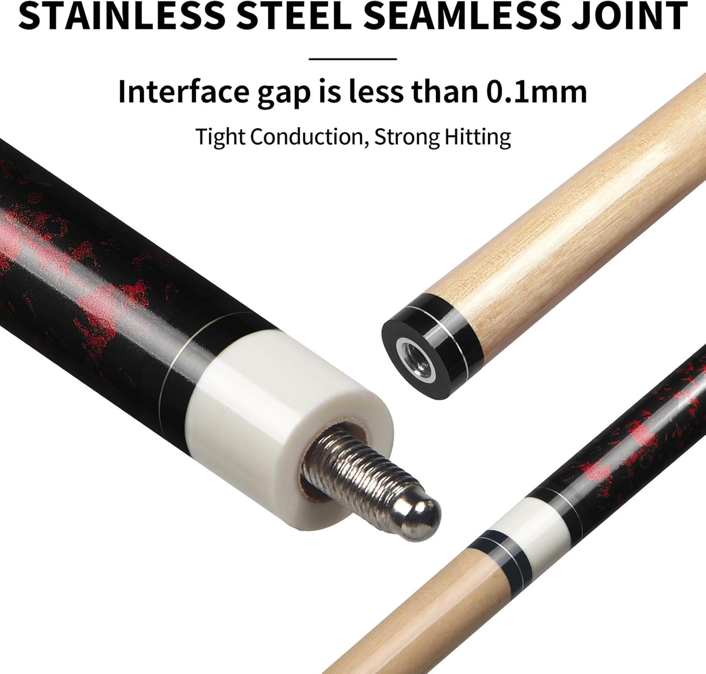 LOTKEY Pool Cue Set of 4-58 Inch 18~21 oz Canadian Maple Professional Billiard Cue Sticks, Pool Cue Stick with Extra 2 Pool Chalks, Pool Sticks for Adults, Durable, for Billiard Players