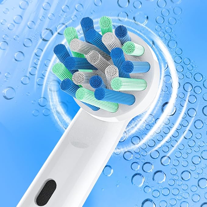 Replacement Toothbrush Heads Compatible with Oral B Electric Toothbrushes, 4pcs, Round Head Fits for CrossAction, Accessories for Vitality Plus