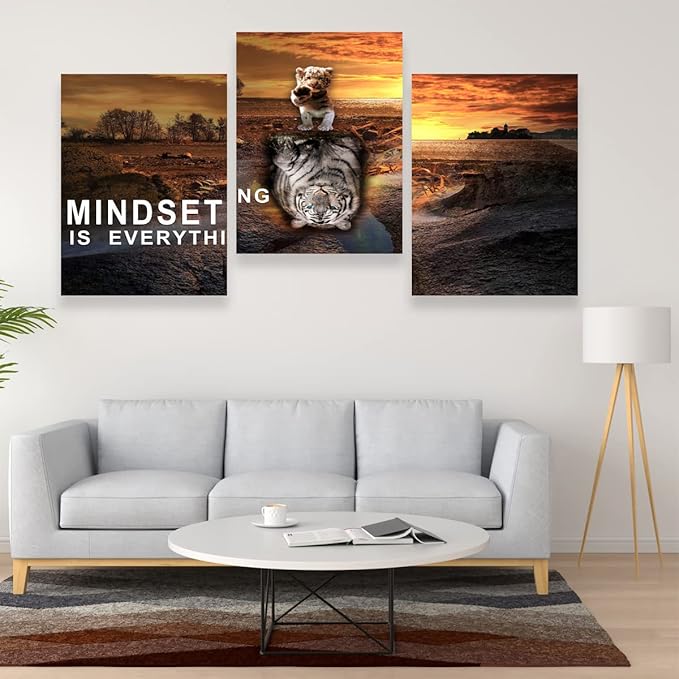 Inspirational Entrepreneur Quotes Office Wall Decor - 3 Pieces Wall Art for Living Room & Bedroom (36" W x 16''H)