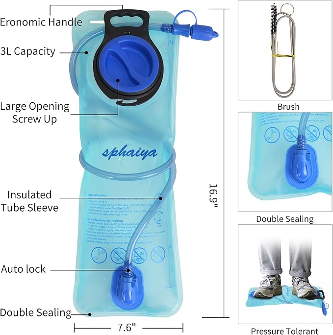 Hydration Bladder 2L-3L Water Storage Bag Reservoir,Military Hydration Pack Replacement for Hiking Biking Climbing Cycling Running Camping Backpack