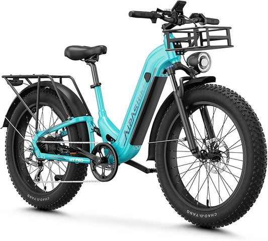 M1 Pro Electric Bike, 1800W Peak Motor Electric Bike for Adults, 48V 17.5Ah, 26'' x 4.0'' Fat Tire Electric Mountain Bike, Ebike with 85 Miles, 36MPH, 7 Speed 110Nm and Dual Suspension