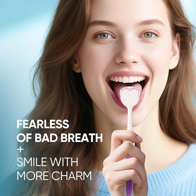 BodyAccel Tongue Cleaner Gel with Tongue Brush – Fresh Breath Oral Care Kit – Tongue Scraper Gel Set for Bad Breath Removal, Maintain Oral Health