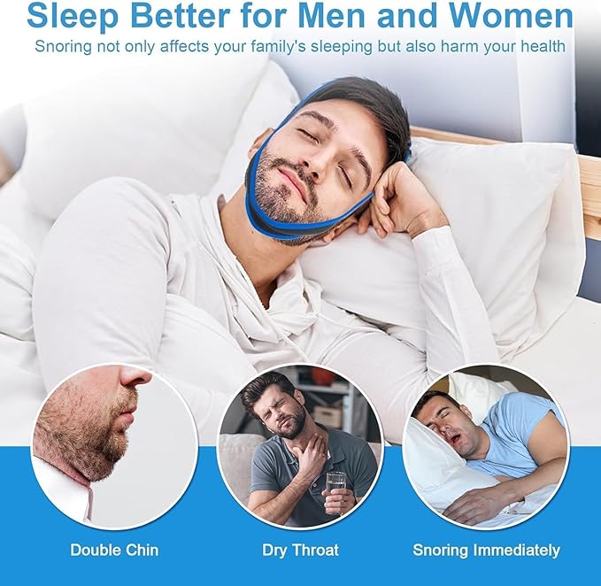 Anti Snoring Devices Anti Snoring Chin Strap for Men Women Adjustable Stop Snoring Solution Chin Straps Sleep Aids for Snoring Mouth Breather Devices
