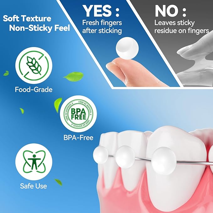 Braces Wax Dots Orthodontic Wax for Braces 140 Individual Hygienic Packaging Dental Kit Oral Care Mint