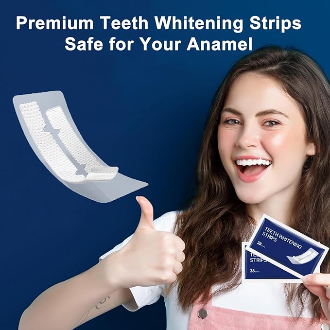 Teeth Whitening Strips,Enamel Safe, 28 Strips for Sensitive Teeth,Professional and Natural Teeth Whitening Kit,14 Treatments