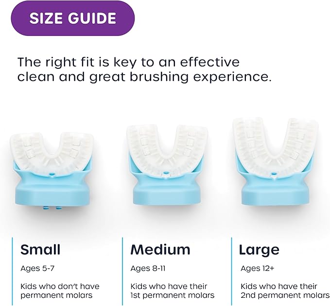 Willo BrushBot Kids U-Shaped Toothbrush Starter Kit – Rechargeable, Smart Electric Toothbrush for Kids Ages 5-7 w/App, Soft Bristles, Plaque Removal, Gentle & Deep Clean Modes | Small Berry Splash