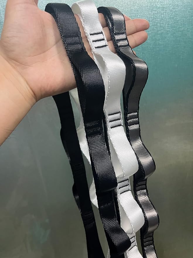 2PCS 5.9ft Long Nylon Daisy Chain Straps for Aerial Yoga Hammock Swing Adjustable Aerial Silk Extender Hanging Rope for Aerial Yoga Belts 180cm