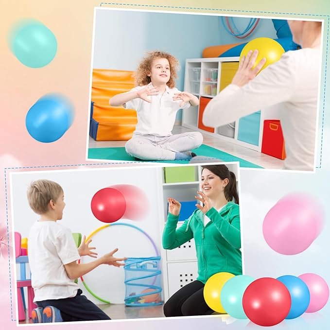 Aoriher 10 Pieces 9 Inch Exercise Pilates Ball Yoga Therapy Core Ball for Yoga Stability Barre Training Stretching Physical Posture Training Gym