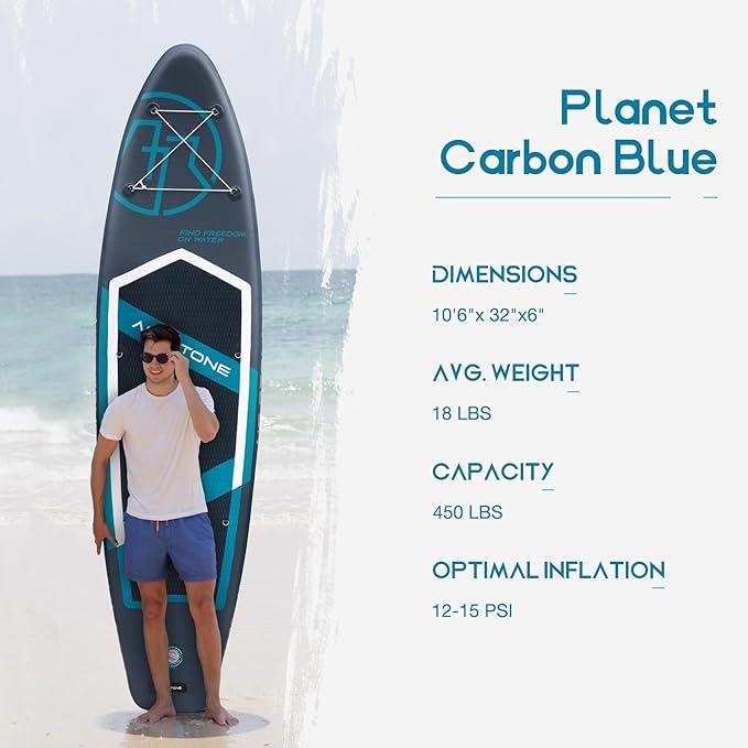 AIR-STONE 10'6” 450 lb Capacity，Inflatable Stand Up Paddle Board with sup Accessories Including Backpack, Repairing Kits, Non-Slip Deck, Leash, 3 Fins, Paddle and Hand Pump