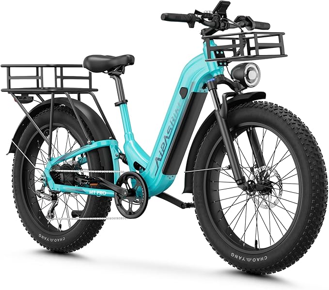 M1 Pro Electric Bike, 1800W Peak Motor Electric Bike for Adults, 48V 17.5Ah, 26'' x 4.0'' Fat Tire Electric Mountain Bike, Ebike with 85 Miles, 36MPH, 7 Speed 110Nm and Dual Suspension