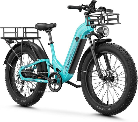 M1 Pro Electric Bike, 1800W Peak Motor Electric Bike for Adults, 48V 17.5Ah, 26'' x 4.0'' Fat Tire Electric Mountain Bike, Ebike with 85 Miles, 36MPH, 7 Speed 110Nm and Dual Suspension