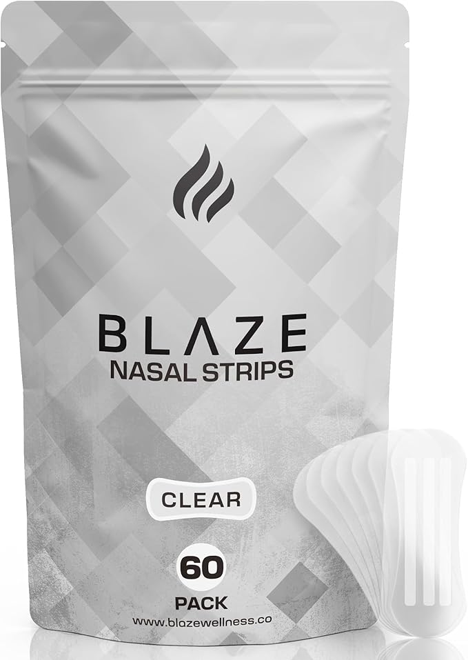 Nasal Strips for Snoring & Sleeping (60 PK) - Nose Strips for Breathing - Deviated Septum Tape & Sinus Congestion Relief for Adults - Improve Sleep Quality, Energy and Productivity, Lessen Snoring