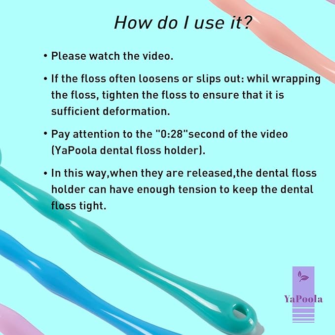 Design Colorful Floss Holder Reusable Dental Floss Handle 3 Counts for Adults and Kids NO-Waste Floss Picksfloas Holder Flosser