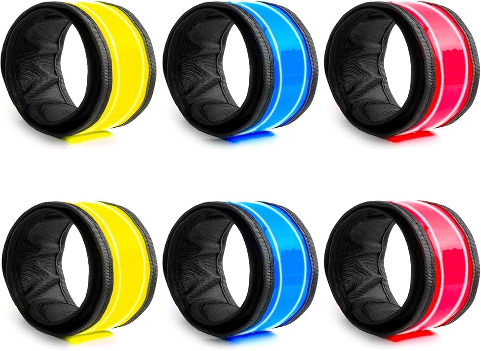 LOBKIN Safety Bracelets, LED Slap Armband Kids Walking at Night Safe LED Light Wrist Light Reflective Belt, Magic Band Running Lights for Runners