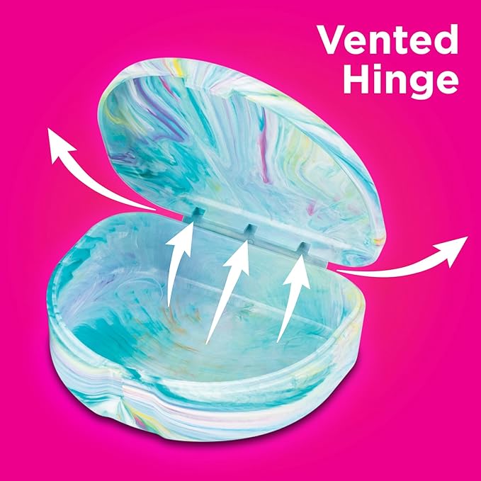 Practicon Vibrant Marble Retainer Cases, Clear Aligner Case, Dental Orthodontic Retainer Boxes, Mouth Guard Holder, 6 Pack