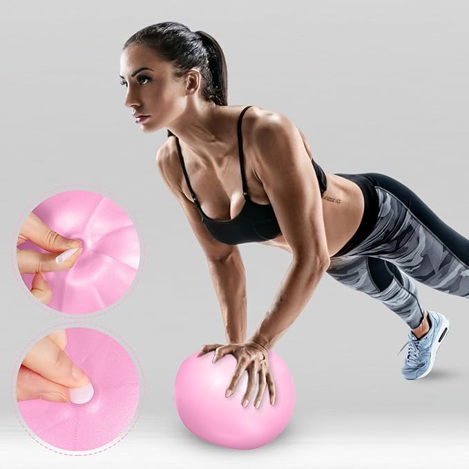 Aoriher 10 Pieces 9 Inch Exercise Pilates Ball Yoga Therapy Core Ball for Yoga Stability Barre Training Stretching Physical Posture Training Gym
