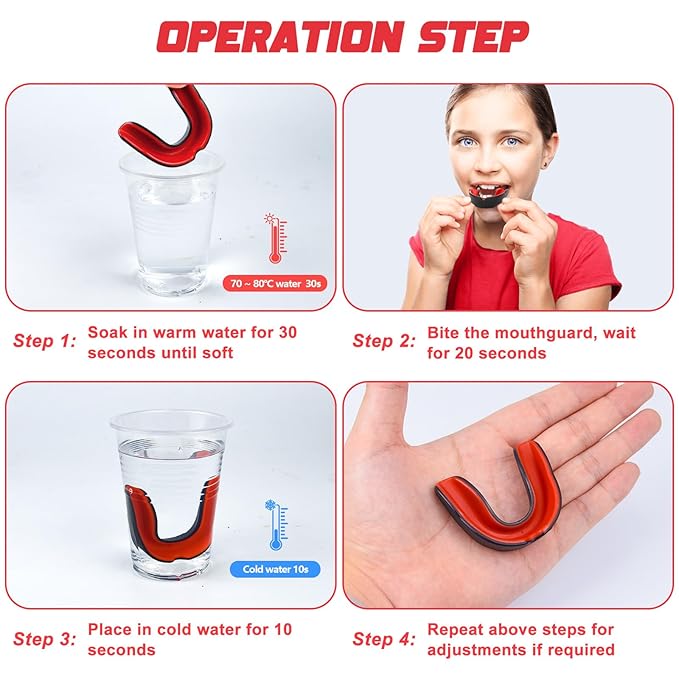 MENOLY Youth Mouth Guard - 5 Packs Football Mouth Guard, BPA Free Mouth Guard with Portable Case, Mouth Guard Sports for Boxing, Basketball, Lacrosse, MMA, Hockey, Wrestling, Soccer