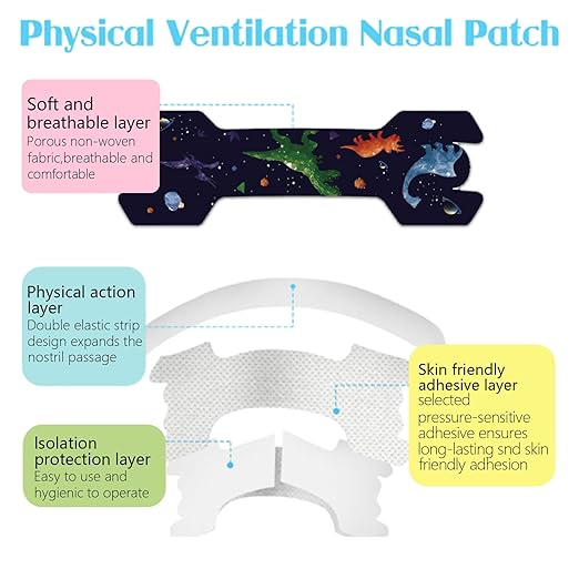 30 Pack Small Size Kids Nasal Strip, Cartoon Pattern 1.73*0.55" Extra Strength Kids Nose Strips for Breathing, Kid Nasal Congestion Relief Nasal Tape, Breathe Snoring Strips Sleep Tape for Children