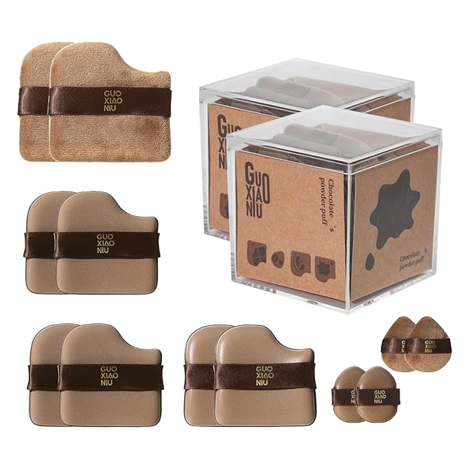12Pcs Powder Puffs Set With 2 Cases, Makeup Powder Puff, Velour Makeup Puff, Setting Powder Puff, Reusable & Washable, Ideal For Foundation, Powder Cream, Setting, Christmas Gifts For Women