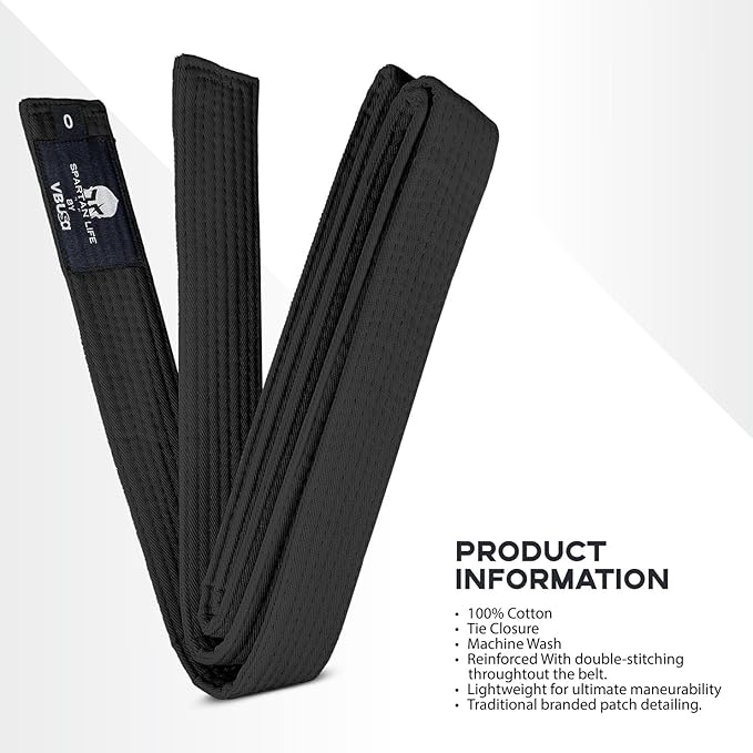 Karate Belt, All-Purpose Martial Arts Belt, Judo, Taekwondo Belt, Durable MMA Color Rank TKD Belt Size 0-6.