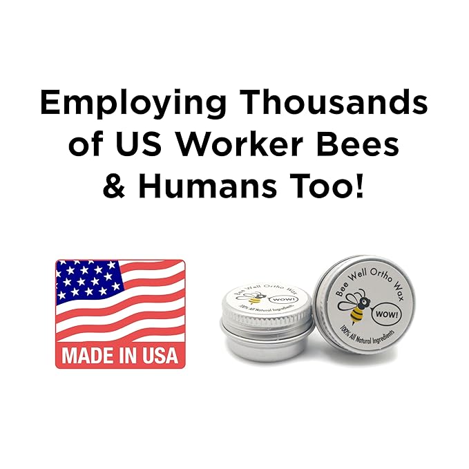 Numbing Braces Wax - All Natural & Made in the USA | 2-in-1 Soothes & Protects | Clove Oil Numbs Pain & Beeswax Shields Sensitive Tissue | 2 Aluminum Jars | 60 Total Pieces of Wax for Braces Relief