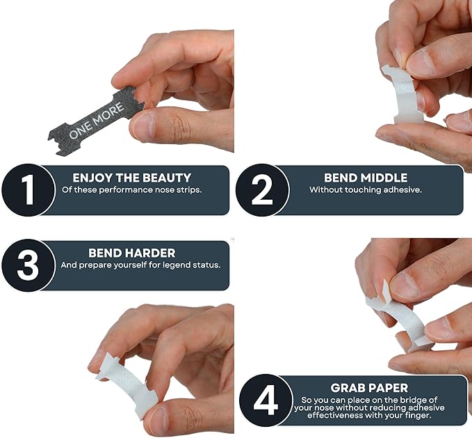 NoseTrip - Black performance nasal strips for running, Large/XL extra strength sports dilators, nasal strips for breathing, anti snoring, instantly relieve nasal congestion 30 pc. Durable Nasal Strips