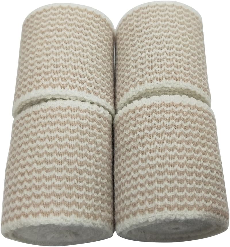 4 Pack Elastic Bandage Wrap | 2" Medical Bandage Wrap with Hook-and-Loop Fasteners on Both Ends Compression Wrap for Wounds Latex Free Stretch Bandage for Foot Arm Hand Ankle Injury