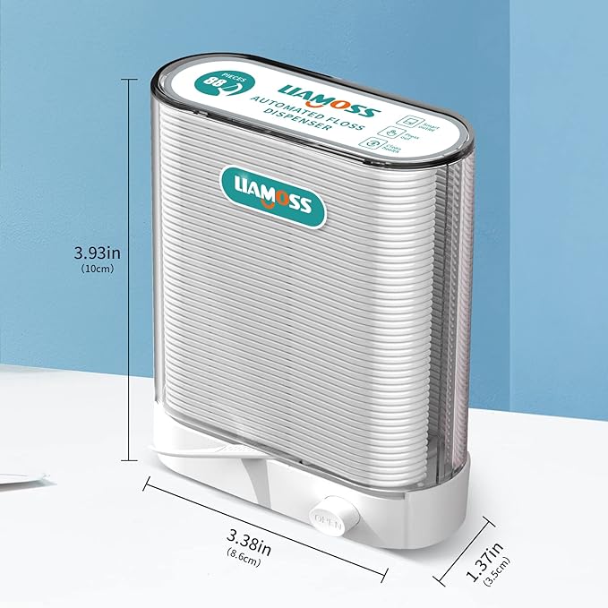 Dental Floss Picks Dispenser-308 Count Professional Cavity Resistant Flossers-LIAMOSS Automatic Pop Up Organiser Case-Intelligent Sealed Storage-Adults Best Dental Care Oral Tools