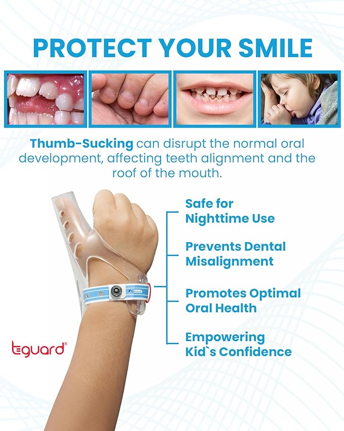 AeroThumb Thumb Sucking Prevention Kit – Thumb Sucking Guard with InstaLock System - Deterrent & Treatment For Bad Dental Habits | Ages 7 & Above | More Than 70 lbs – Large | Made in the USA