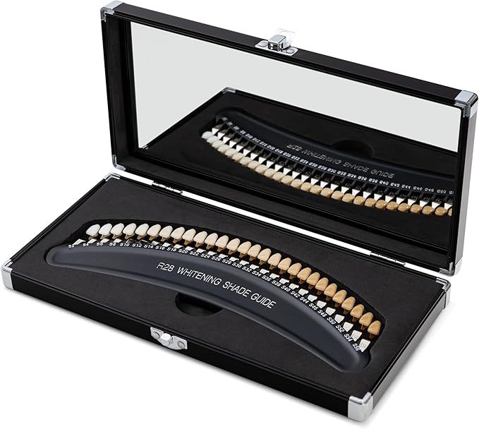 Professional 3D R-28 Dental Tooth Teeth Whitening Shade Guide for Dentist Tracking Teeth Whitening Course, Tooth Shade Guide with 28Colors