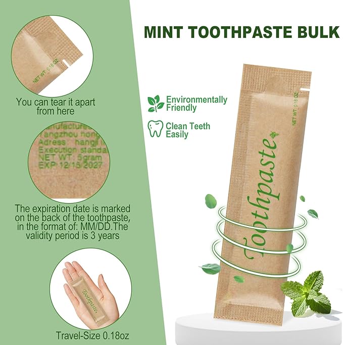 0.18oz Small Toothpaste Travel Size Bulk,Mini Toothpaste Travel for Hotel Camping Gym Office School Homeless30
