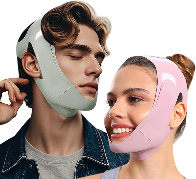 2-Pack Unisex Chin Strap for Snoring | Adjustable, Breathable & Skin-Friendly, Universal Fit Anti-Snore Set for Couples & Sleepers (Gray+Purple)