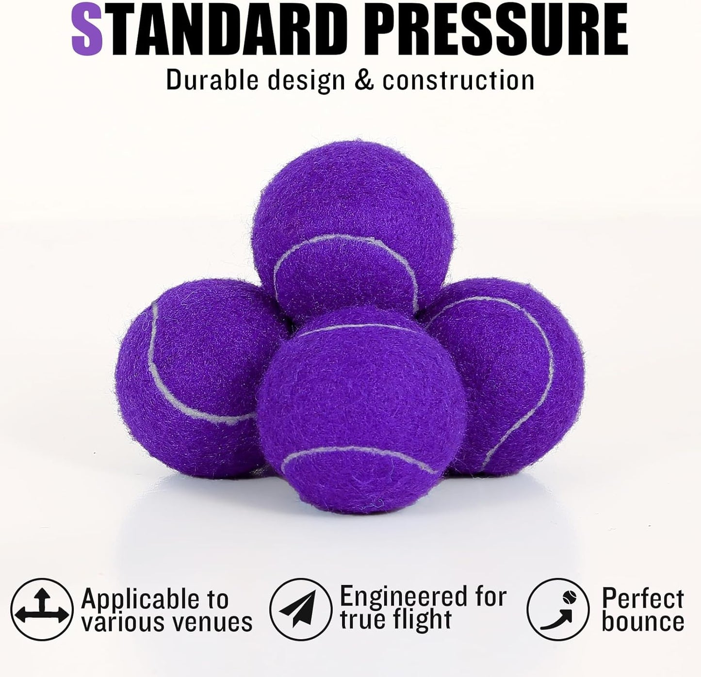 60 Pack Tennis Balls, Training Tennis Balls, Pet Dog Playing Balls, Practice Tennis Balls with Mesh Bag for Transport and Beginner Training